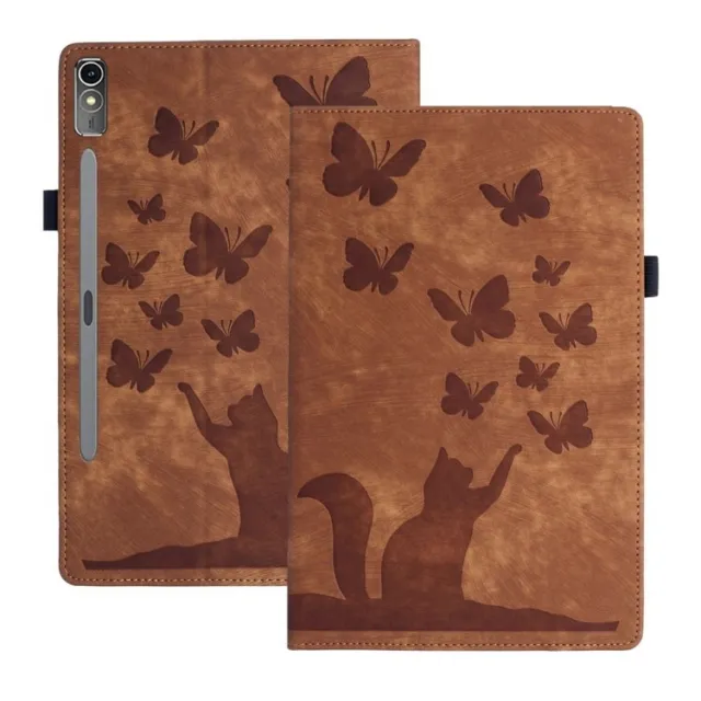For Lenovo Tab P12 / Xiaoxin Pad Pro 12.7 Butterfly Cat Embossing Leather case
