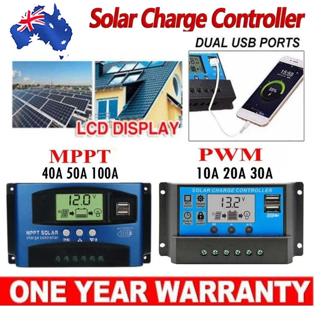 SOLAR PANEL CHARGE Controller 100A MPPT PWM 12V/24V Regulator Battery