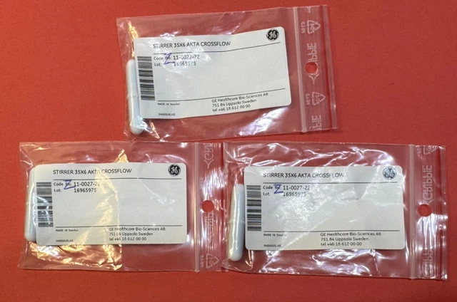 Lot of 3 each GE Healthcare 11-0027-22 Magnetic Stir Bars 35x6 AKTA Crossflow