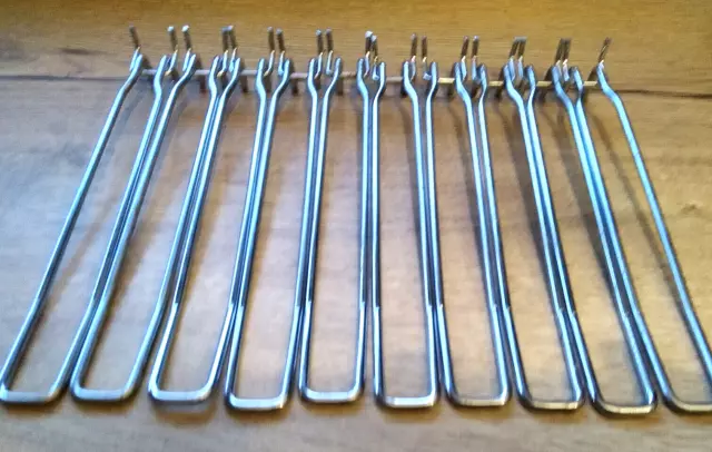 10 x Pegboard Hook 200mm/8" Chrome Looped Euro Type Fits 25mm Heavy Duty 4.0mm