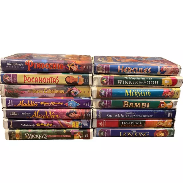 Disney Kids VHS Movies Lot 14 Pocahontas Bambi Winnie The Pooh Lion King II