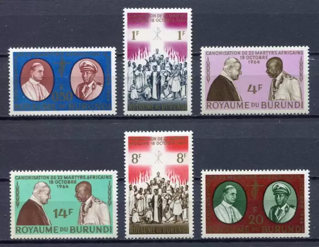 29627) Burundi 1964 MNH Neu Pope: Paul VI - John Xxiii 6v