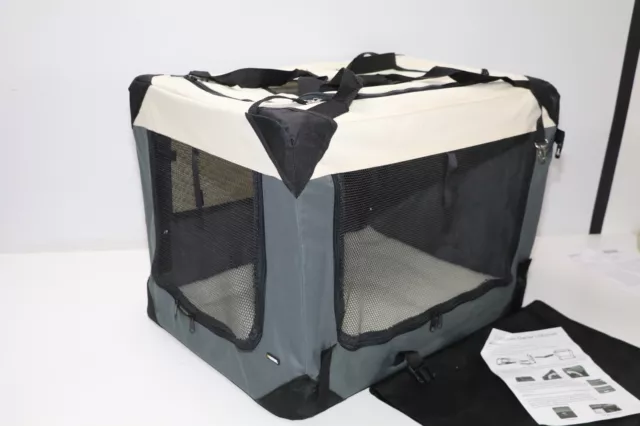 Hunde-Transportbox Transporttasche Journey grau-beige ca. 70 x 52 x 52 cm