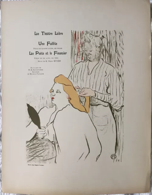 Henri De Toulouse Lautrec "Programme Du Theatre Libre"