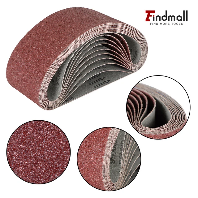 Findmall 10 Pack 4" X 24" 36 Grit Premium X-Weight Sanding Belts