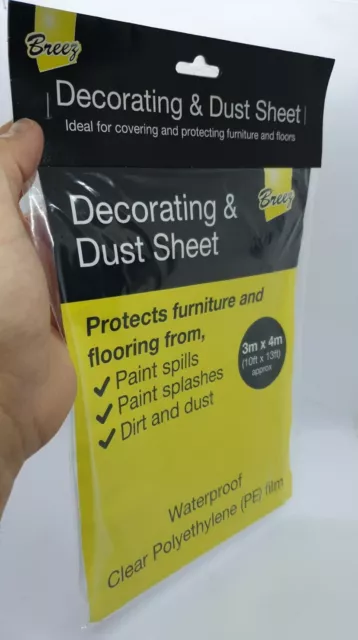 Decorating Dust Sheet Cover 3m x 4m Protects Floors&Furniture Paint,Dust,Dirt