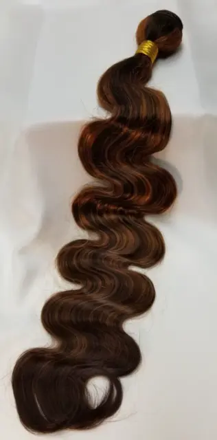Hermosas extensiones de cabello con clip de rizos suaves de 26" castaño