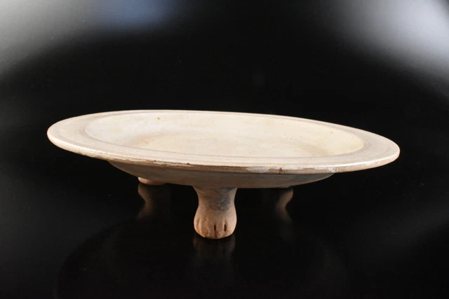 K62: XF Japanese White glaze Flower Bird sculpture PLATE/dish