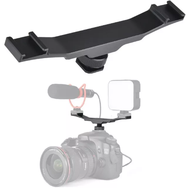 Adaptador de montaje en frío 2 en 1 barra soporte de varilla de extensión para cámara réflex digital