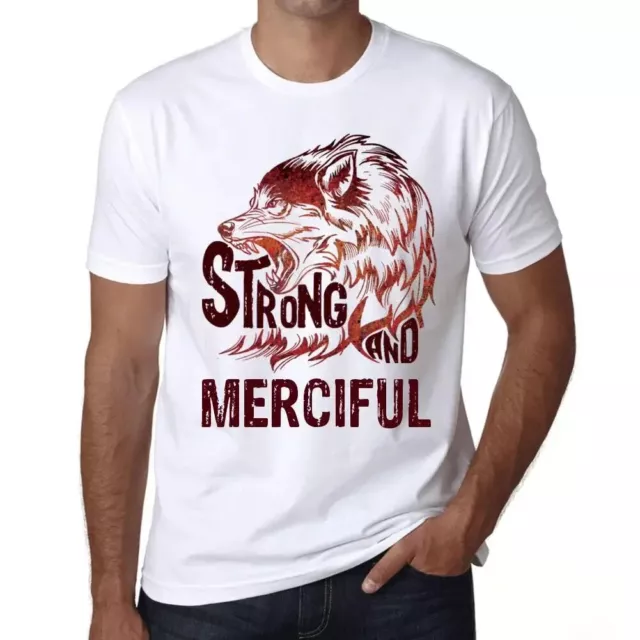 ULTRABASIC Homme Tee-Shirt Loup Fort Et Miséricordieux Strong Wolf And Merciful