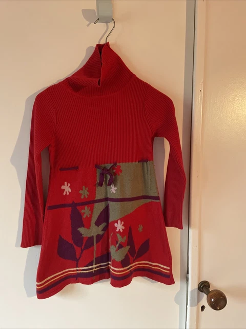 Robe Pull Clayeux Pour Fille 10 Ans - 40% Laine, Made In France, Maille Jacquard, Neuve