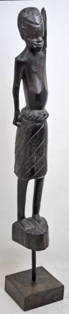 Vintage Wooden African Tribal Man Figurine Original Old Hand Carved