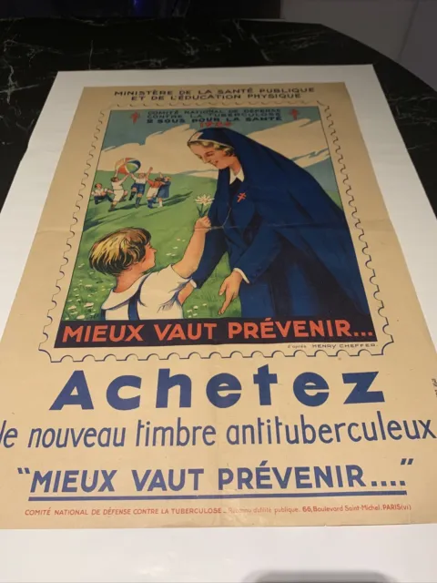 Ancienne Affiche Originale De Prévention Santé