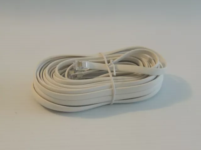 New 50 Ft Foot Telephone Phone Extension Cord Cable Line Wire White