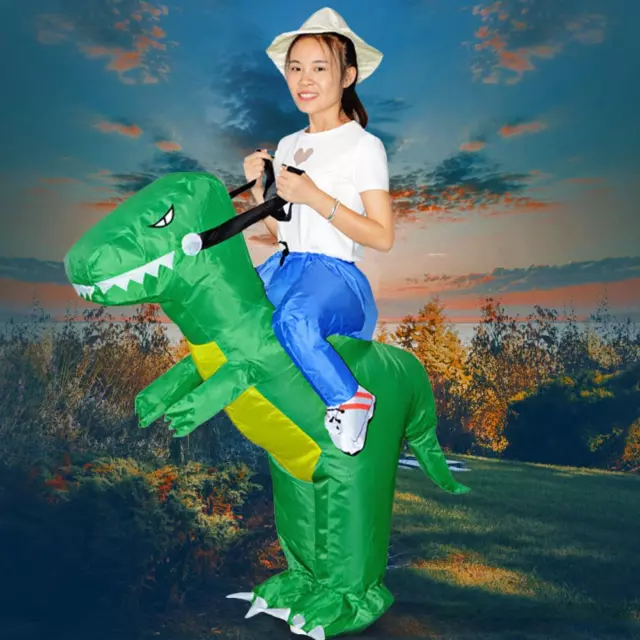 Costume da dinosauro gonfiabile stand equitazione abito cosplay abito (M