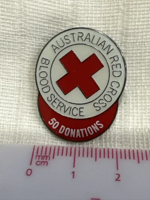 Vintage Australian Red Cross Blood Service 50 Donations Badge