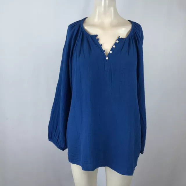 Old Navy- Women's Large - Blue Long Sleeve Round Neck Top