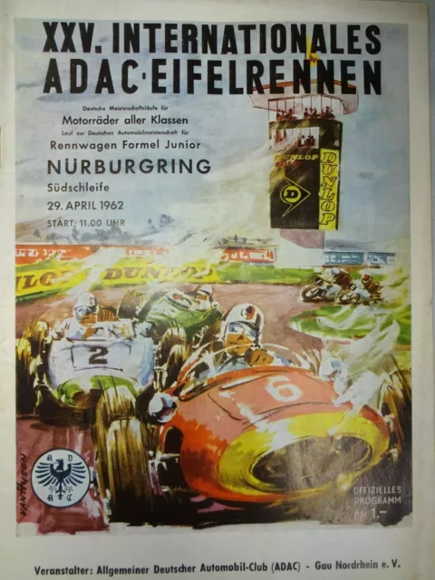 Rennprogramm 25. Int. ADAC Eifelrennen Nürburgring 1962, Südschleife