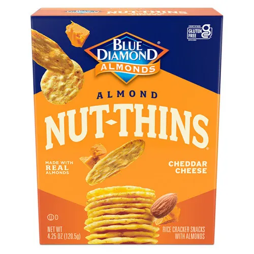 Nut & Rice Cracker Snacks Cheddar Cheese 4.25 Oz By Blue Diamond