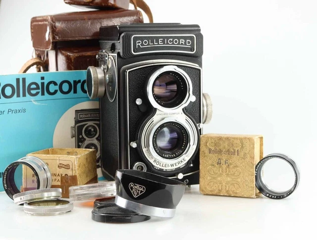 Rolleicord VIb cámara Xenar 75 mm objetivo lente Rolleikin 93711 casi como nuevo