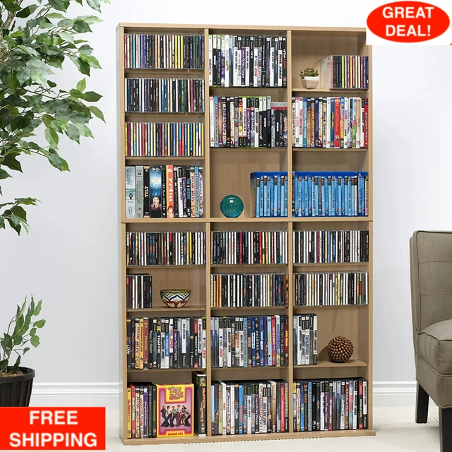 MULTIMEDIA STORAGE Stand Tower DVD CD Rack Shelf Organize Media