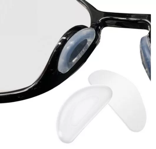 1 par de almohadillas - plaquetas de nariz de silicona para gafas transparentes