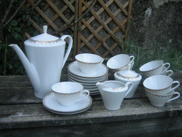 ANCIEN SERVICE À Crèmes en Porcelaine à Feu PILLIYUIT 7 Pots/1 Plateau ART DECO EUR 79,00 - FR