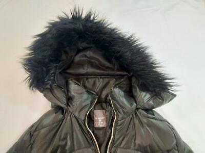 Le ragazze Primark maniche lunghe giacca con cappuccio fisso SOFFICI Zip Nero UK 4/6 EUR 32/34 2