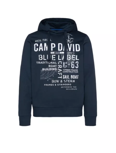 Camp David Herren Sweatshirt Pullover Hoodie Kapuze langarm Gr. XL Neu