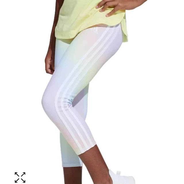 Adidas Aeroready Pastel Watercolor Rainbow Ankle Crop Leggings Large/ 14