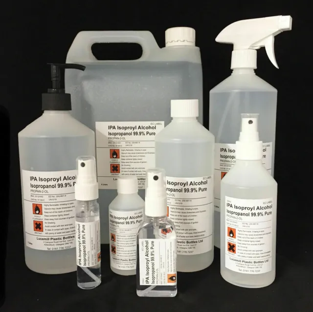 ISOPROPYL ALCOHOL RUBBING IPA ISOPROPANOL 70% 91% 99.9%  Fast Dispatch UK seller