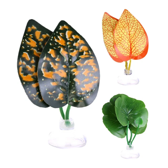 2X Betta Fish Leaf Fake Betta Leaves Hammock For Tank Leaf Pad With Suction Cup