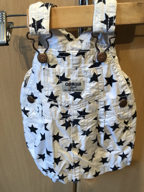 Abito vintage Oshkosh bianco con stelle nere Pinafore età 6 mesi 5