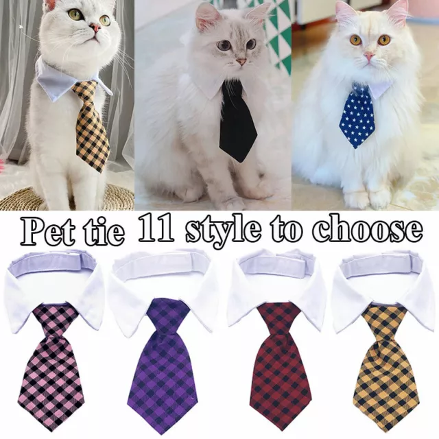 1Pcs Fashion Dog Cat Striped Bow Tie Collar Pet Adjustable Neck Tie For Pa H