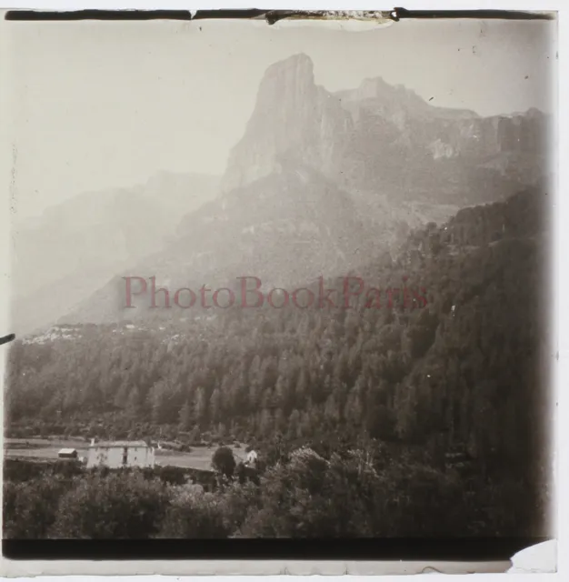 FRANCE Montagne Vallée 1926 Photo Plaque de verre Stereo Vintage