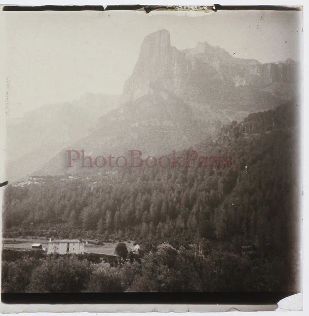 FRANCE Montagne Vallée 1926 Photo Glass Plate Stereo Vintage