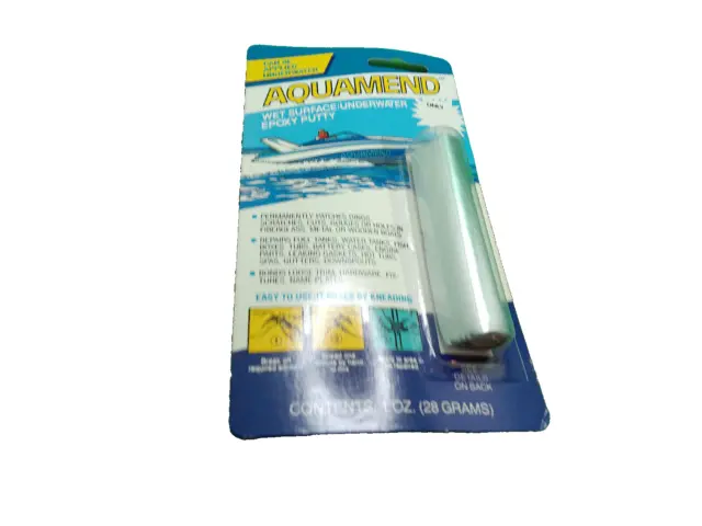 Aquamend wet surface underwater epoxy putty NOS vintage Polymeric