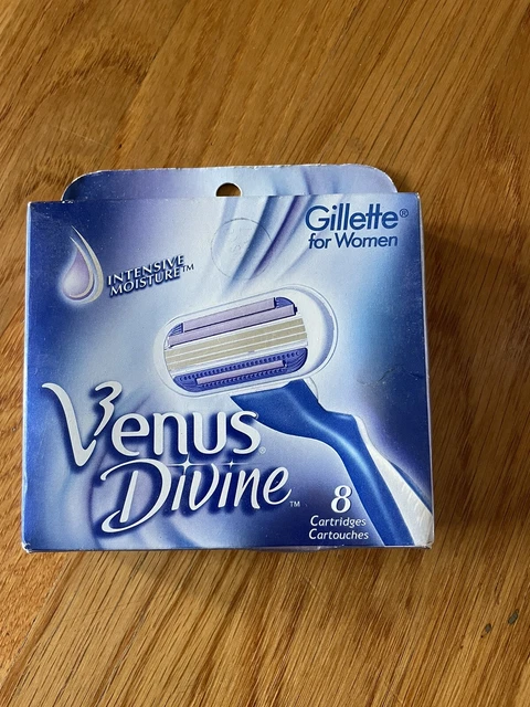 Cartuchos de afeitar Gillette Venus Divine 8 de recarga para mujer ~ caja nueva y sellada