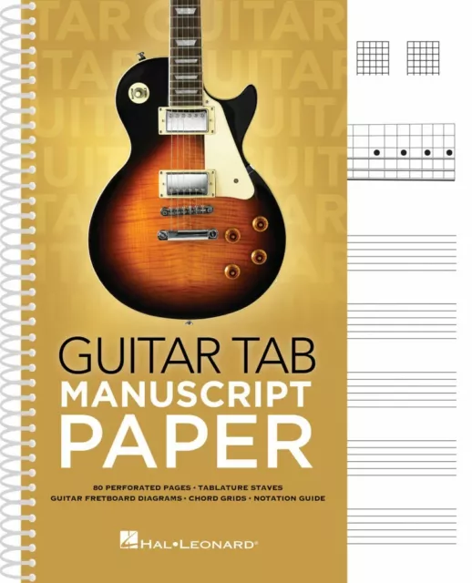 Guitar Tab Manuscript Paper Sheet Music Tablature Paper Book NEW 000293547