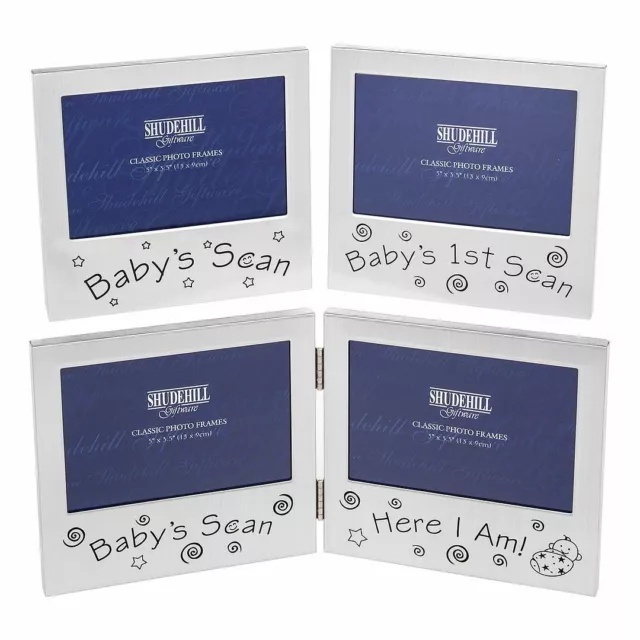 Shudehill - Baby Satin Silver Photo Frame - Choice from Baby Scan to Here I am