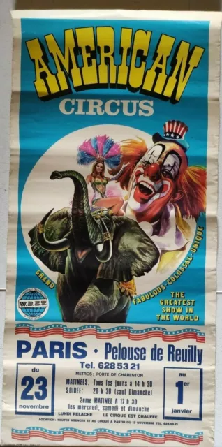 AFFICHE ORIGINALE Cirque - AMERICAN CIRCUS PARIS 1979