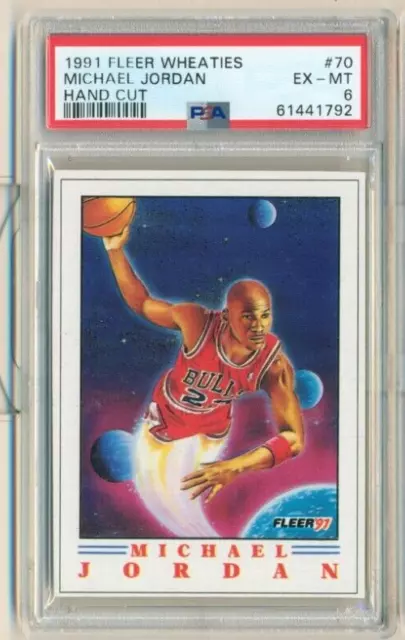 1991-92 Fleer Wheaties Hand Cut Chicago Bulls Michael Jordan #70 PSA 6 HOF