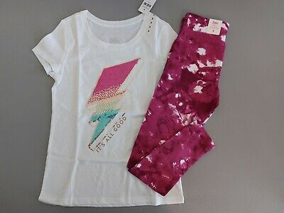 NWT Justice Girls Outfit Sequin Top/Leggings  Size 8
