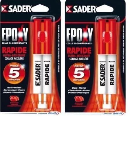 2 Pegar Epoxy sader Juego para Todo Materials Coja Rápido Metal Piedra Plástico