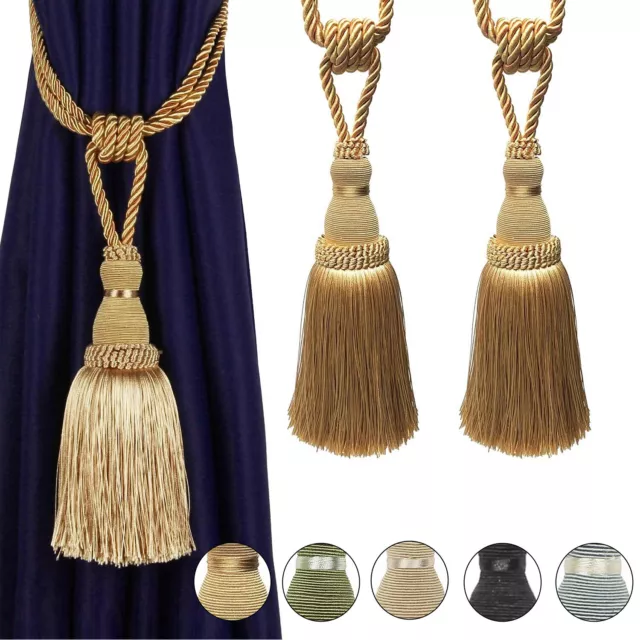 2 PCS Tassel Curtain Tie Backs Holdbacks Tie Rope Home Window decor 5 Colors