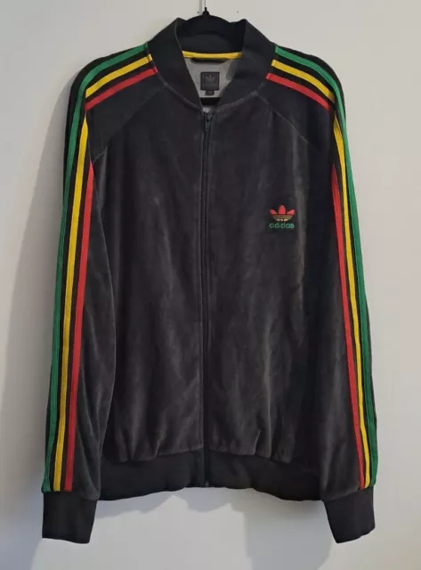 FELPA CON CAPPUCCIO Adidas Giacca Vintage Giamaica Marley Rasta