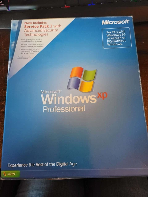 Microsoft Windows XP Professional DVD With PRODUCT KEY Version 2002 SP2 in BOX
