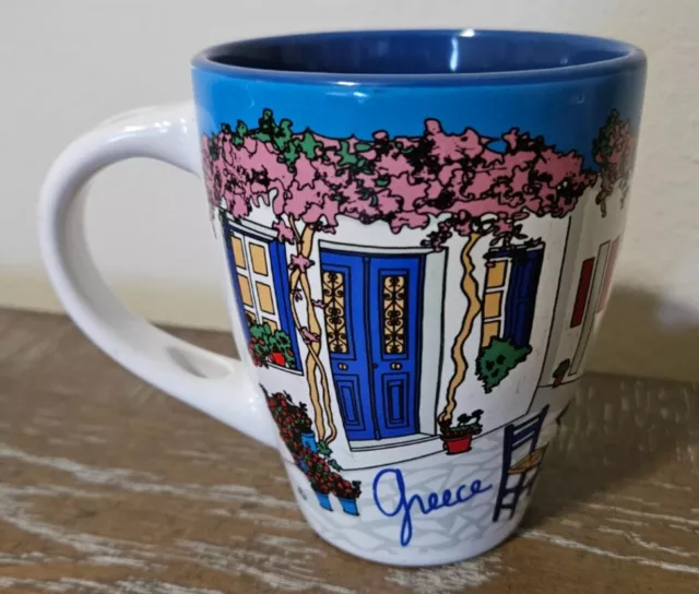 Aegean Art Greece Souvenir Coffee Mug Tea Cup Spoon Holder Handle - Cafe Theme 
