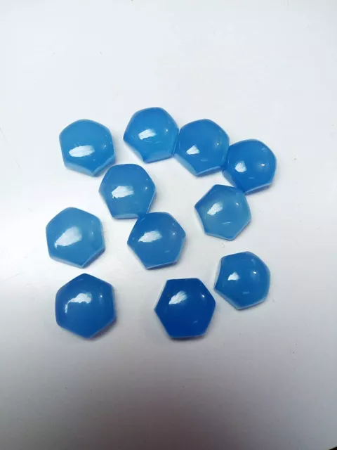 Natural Blue Chalcedony Hexagon Cabochon Shape, Size 21mm To 25mm AAA Quality