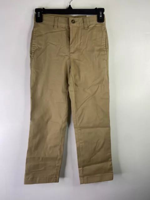 Boys Wonder Nation School Uniform Stretch Chino Pants Beige Size 7